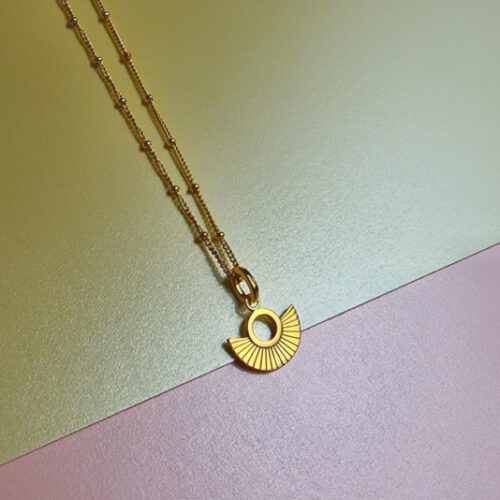 Gold Deco Fan Necklace