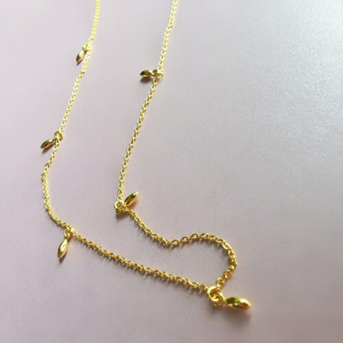 Gold Rice Grain Necklace Cambodia