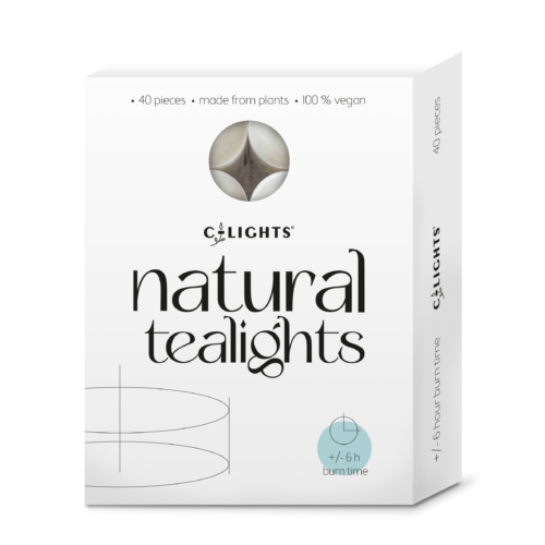 C-lights natuurlijke theelichten | 40 stuks | Vegan | 6 branduren