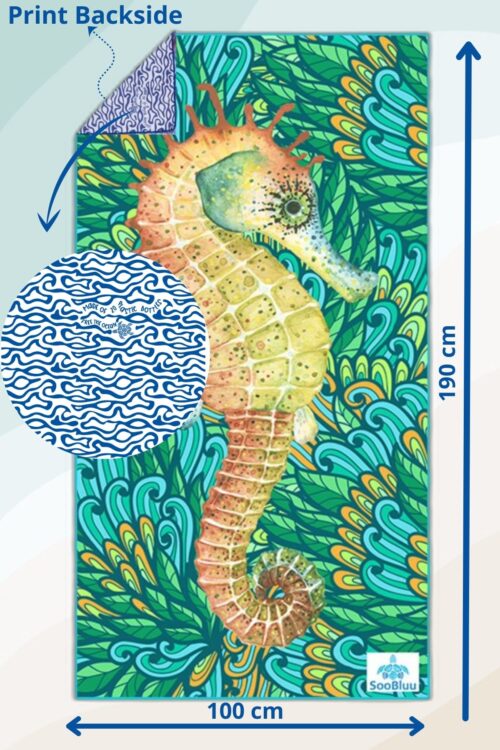 Reishanddoek of strandlaken XL 'HIPPO' – 100x190 cm